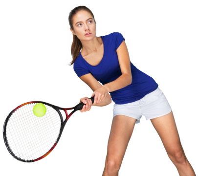 Portrait of a Female Tennis Player Playing