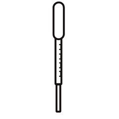 Dropper Laboratory Pipette, a short plastic tube with a rubber bulb at one end and a tiny hole at the other, for measuring out drops of medicine or other liquids.