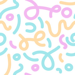 Fototapeta premium Fun line seamless pattern