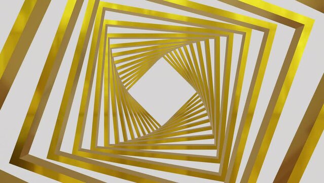 Gold metallic spiral shape zoom in