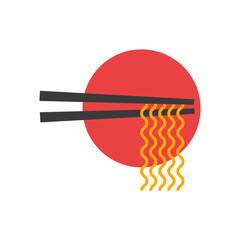 Ramen, sun and chopstick logo for Japanese restaurant