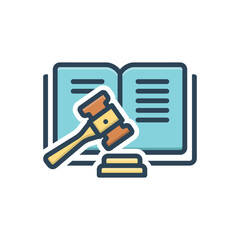 Color illustration icon for attorney 