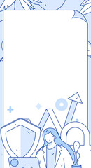 Business Network Security Character Flat Vector Concept Operation Hand Drawn Illustration
