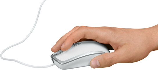 Human hand working with Computer Mouse