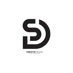 Modern letter S D creative line art unique monogram modern logo branding