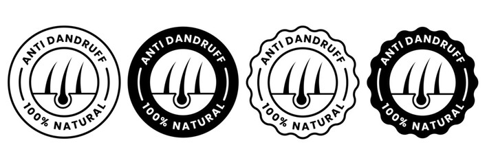 100% natural, anti dandruff logo icon for shampoo or hair oil design.