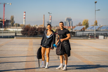 Fitness instructors, couple