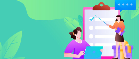 Invite friends to conduct questionnaire survey flat vector concept operation hand drawn illustration
