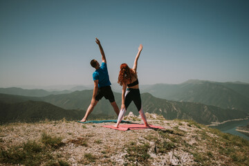 Yoga on the mountain