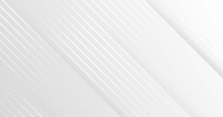 Elegant light grey white seamless looped background. Diagonal white stripes animation. Digital minimal geometric 3d BG. Technology metallic line. Premium luxury design template. Animated soft pattern