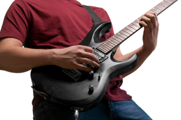 Man playing electric guitar