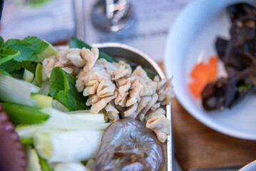 South Korea food. Seafood Hot Pot