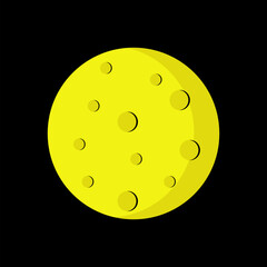 yellow moon icon vector design