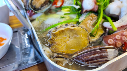 South Korea food. Seafood Hot Pot