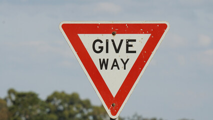 Give way road sign 