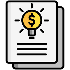 business development idea, graph and bulb, business and finance icons.