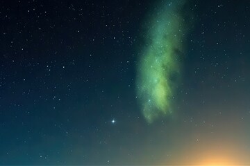 Fototapeta premium vibrant green and blue starry sky. Generative AI