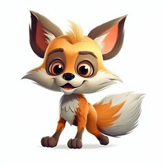 Funny Fox Cartoon Character Illustration Isolated on White Background. Generative ai