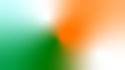 Indian tricolor orange saffron white green flag gradient background 