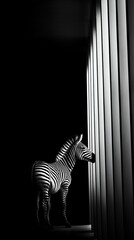 Zebra Dark Studio Shot Minimalism. Generative ai