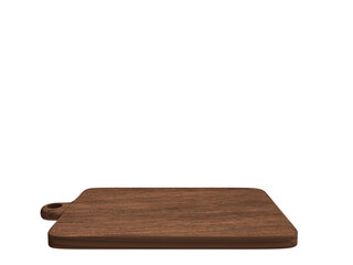 old wooden cutting board top view on alpha background