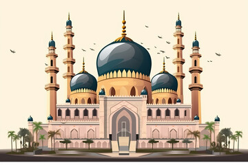 Fototapeta na wymiar Illustration of Mosque, Ramadan, Eid al-Fitr, Eid Al-Adha
