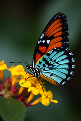 Plakat butterfly on flower. AI generated