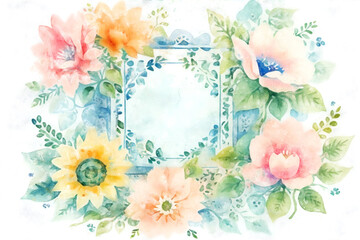 Beautiful watercolor floral wedding illustration