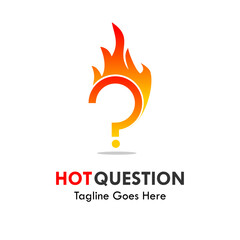 Hot question logo template illustration