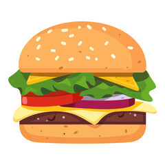Burger illustration flat design