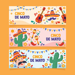 Cinco De Mayo Banner Design Set