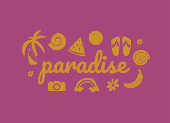 colorful beautiful summer stickers. Summer nautical hand drawn lettering vector set. Bright decorative set of design elements. All objects are separated. Drawn by hand. Vector illustration.