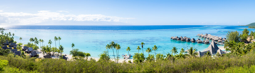 Moorea island beach panorama, French Polynesia - obrazy, fototapety, plakaty