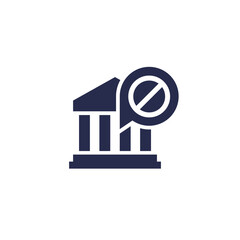 bank sanctions icon, vector pictogram - obrazy, fototapety, plakaty