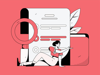 Invite friends to conduct questionnaire survey flat vector concept operation hand drawn illustration
