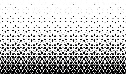 Geometric pattern of black figures on a white background.Option with a SHORT fade out.Japanese classical pattern in style kumiko. - obrazy, fototapety, plakaty