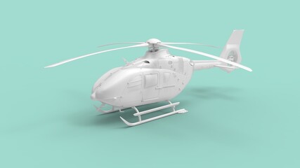 Obraz premium 3D rendering of a modern helicopter isolated in empty space background.