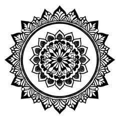 Flower clipart vector design black and white