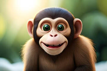 cartoon  laughing monkey, Generative AI