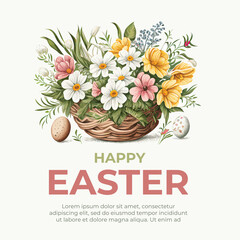 easter eggs and flowers