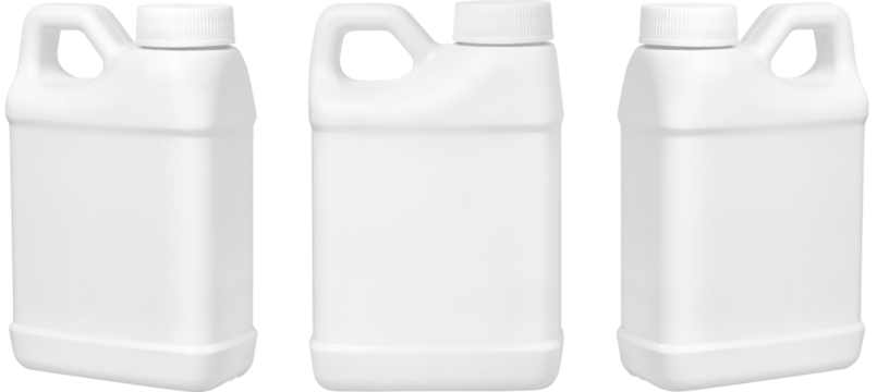 set of small white plastic canister isolated