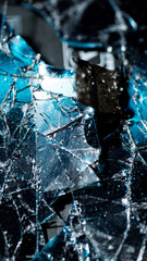 Pieces of splitted or broken glass,mobile phone broken