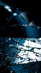 Pieces of splitted or broken glass,mobile phone broken