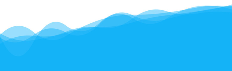 Water wave Blue river, sea, ocean layer. Vector background