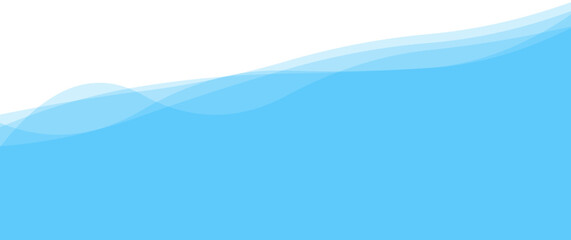 Water wave Blue river, sea, ocean layer. Vector background