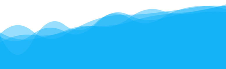 Water wave Blue river, sea, ocean layer. Vector background