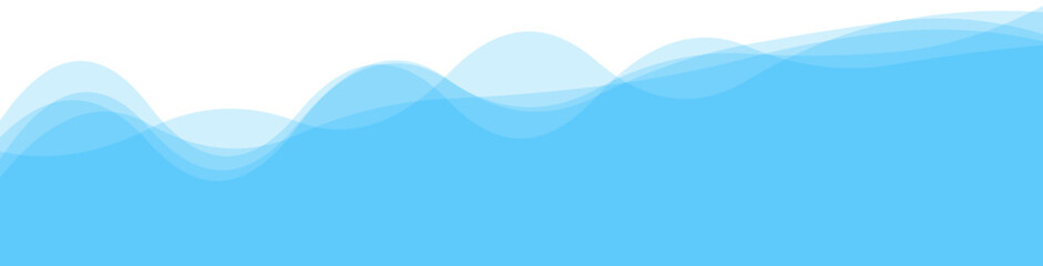 Water wave Blue river, sea, ocean layer. Vector background
