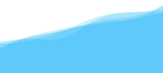 Water wave Blue river, sea, ocean layer. Vector background