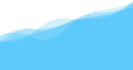 Water wave Blue river, sea, ocean layer. Vector background