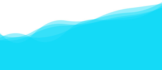 Water wave Blue river, sea, ocean layer. Vector background